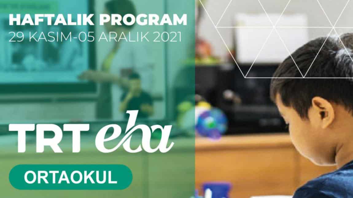 EBA TV Ortaokul Haftalık Ders Programı (29 Kasım- 05 Aralık)